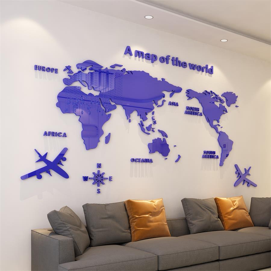 Mapa světa ve 3D ve více barvách a velikostech. Domácnost a zahrada 5
