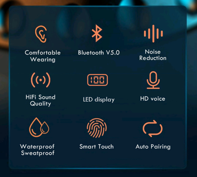 Bezdrátová sluchátka TWS Bluetooth 5.0 s Elektronika 5