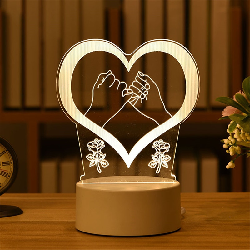 Romantická láska 3D lampa Domácnost a zahrada
