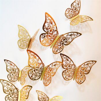 Samolepící 4D motýlci na zeď – 12 ks Domácnost a zahrada