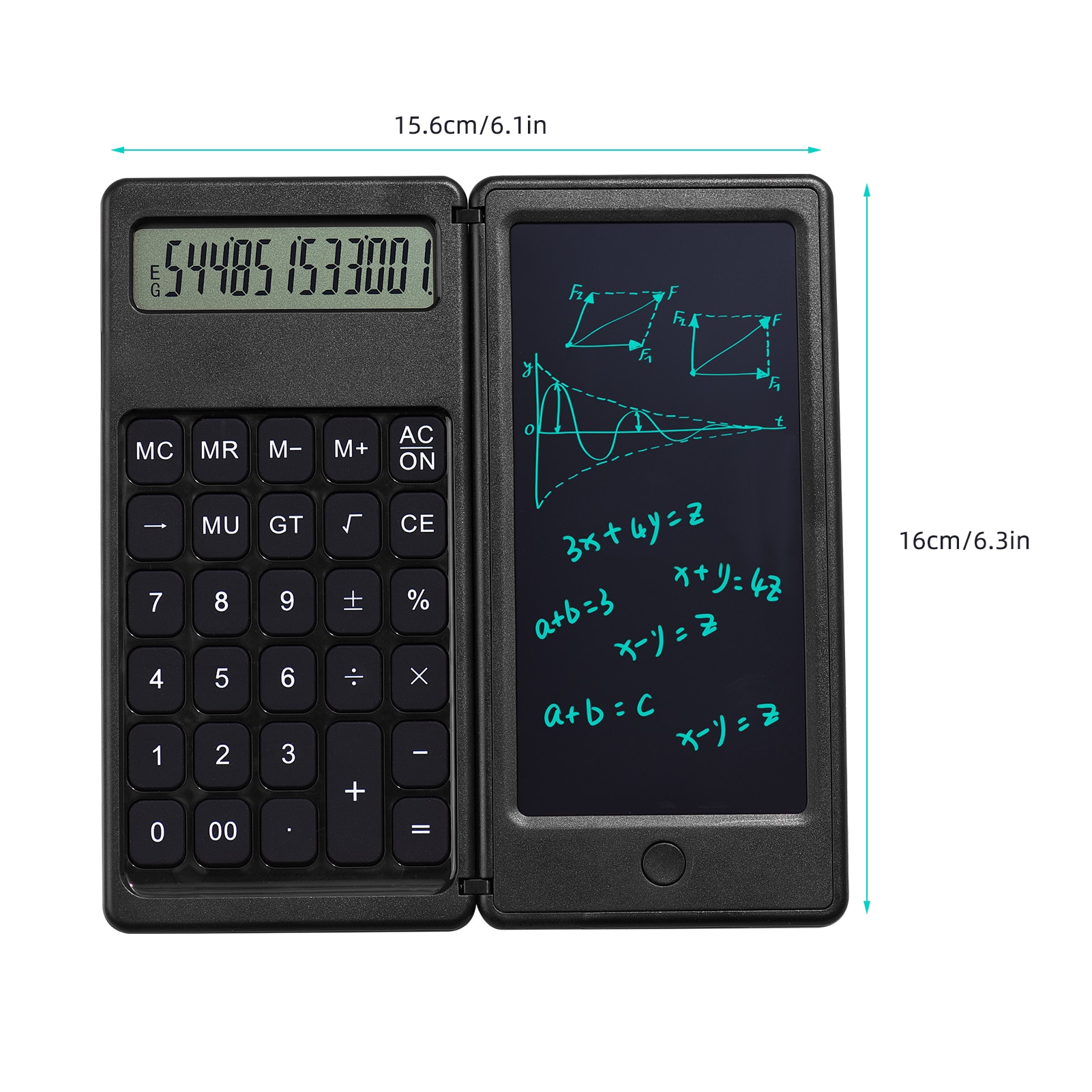 Skládací kalkulačka s  digitální poznámkový blok