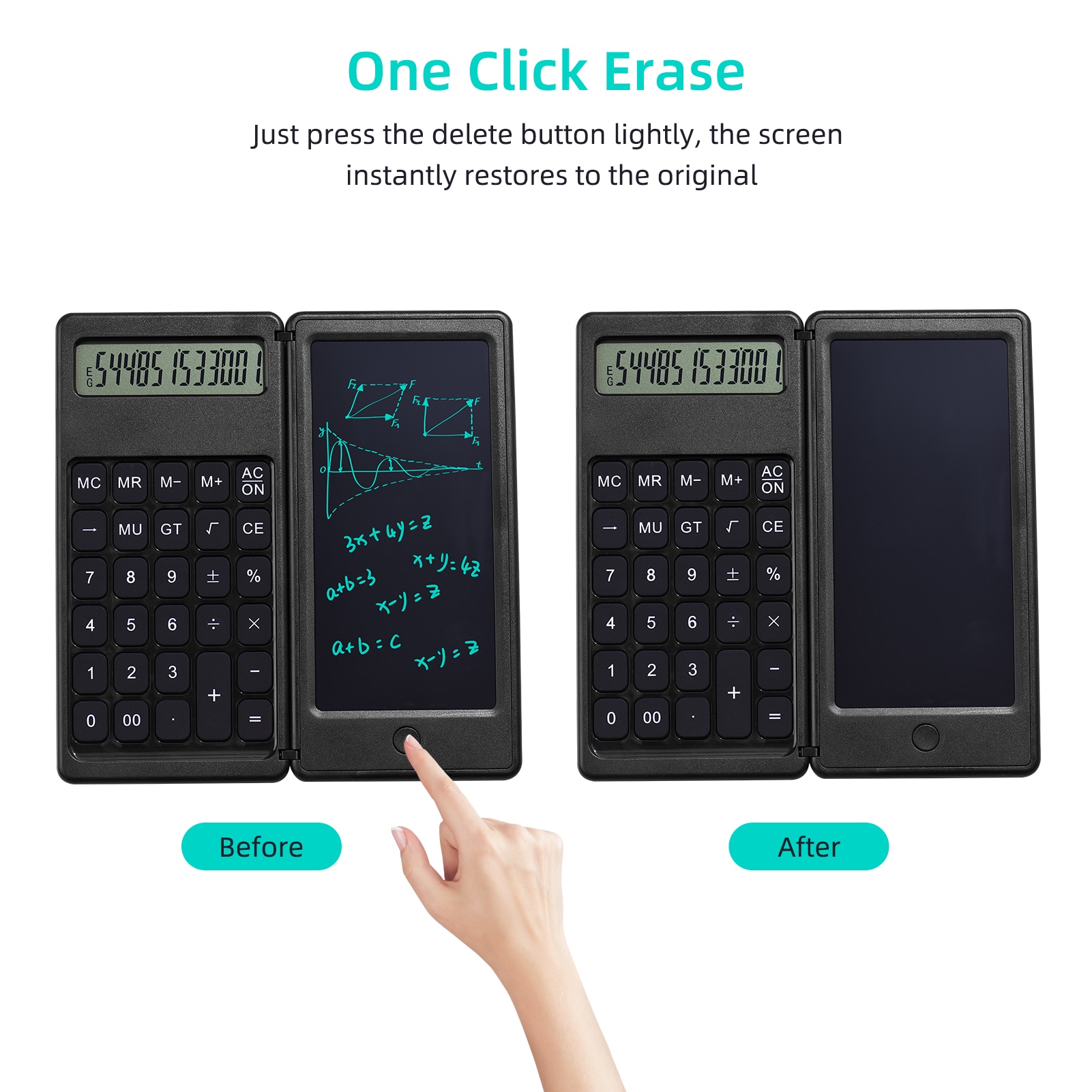 Skládací kalkulačka s  digitální poznámkový blok