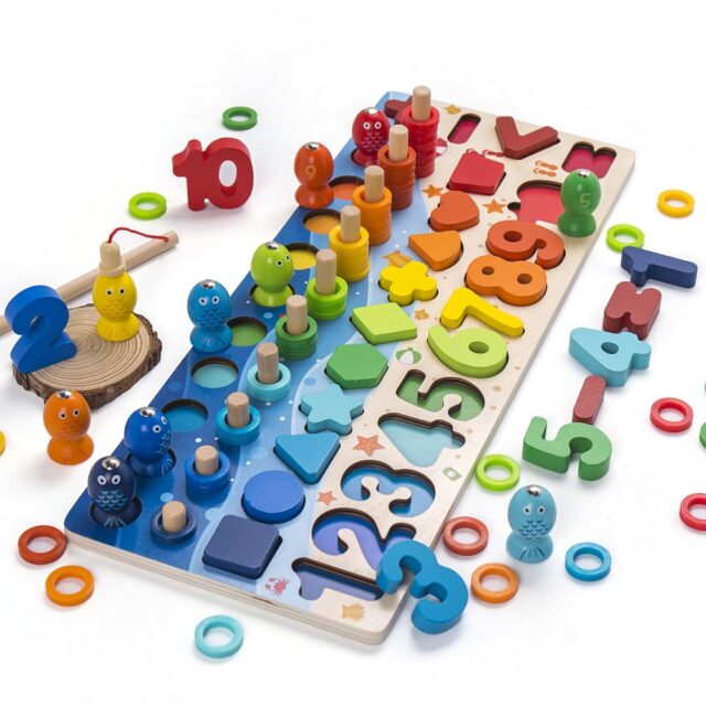 Vzdělávací dřevěná hračka Montessori DĚTÍ 6