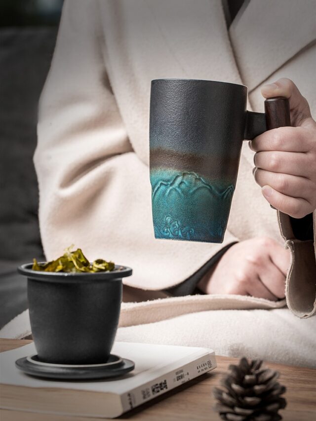 Ručně vyráběný keramický hrnek na kávu a čaj Domácnost a zahrada 2