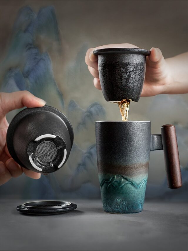 Ručně vyráběný keramický hrnek na kávu a čaj Domácnost a zahrada