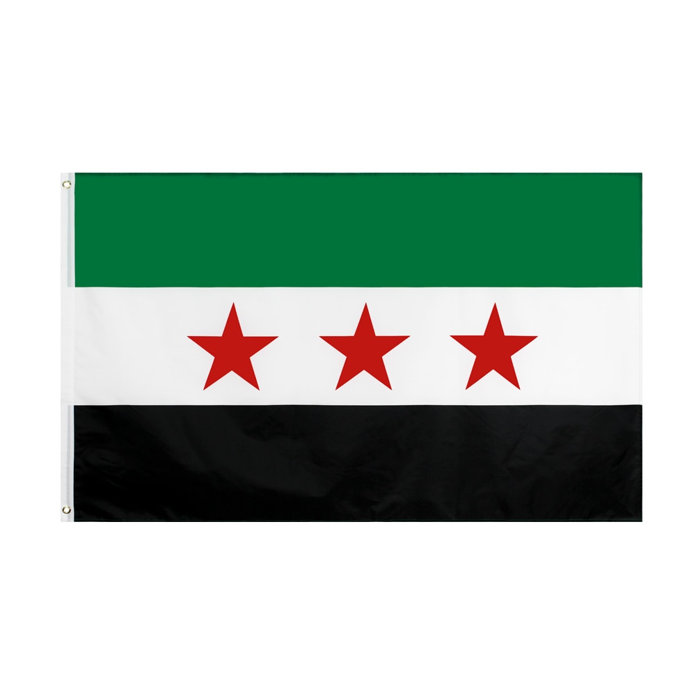 Sýrie Arabská republika Závěsný banner se třemi hvězdičkami Domácnost a zahrada 3