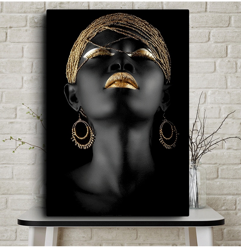 Černá africká žena olejomalba
