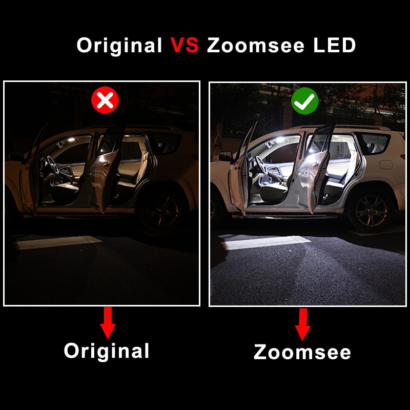 Zoomsee 14ks sada auto LED světel pro Volkswagen VW Tiguan 5N 2009 - 2015