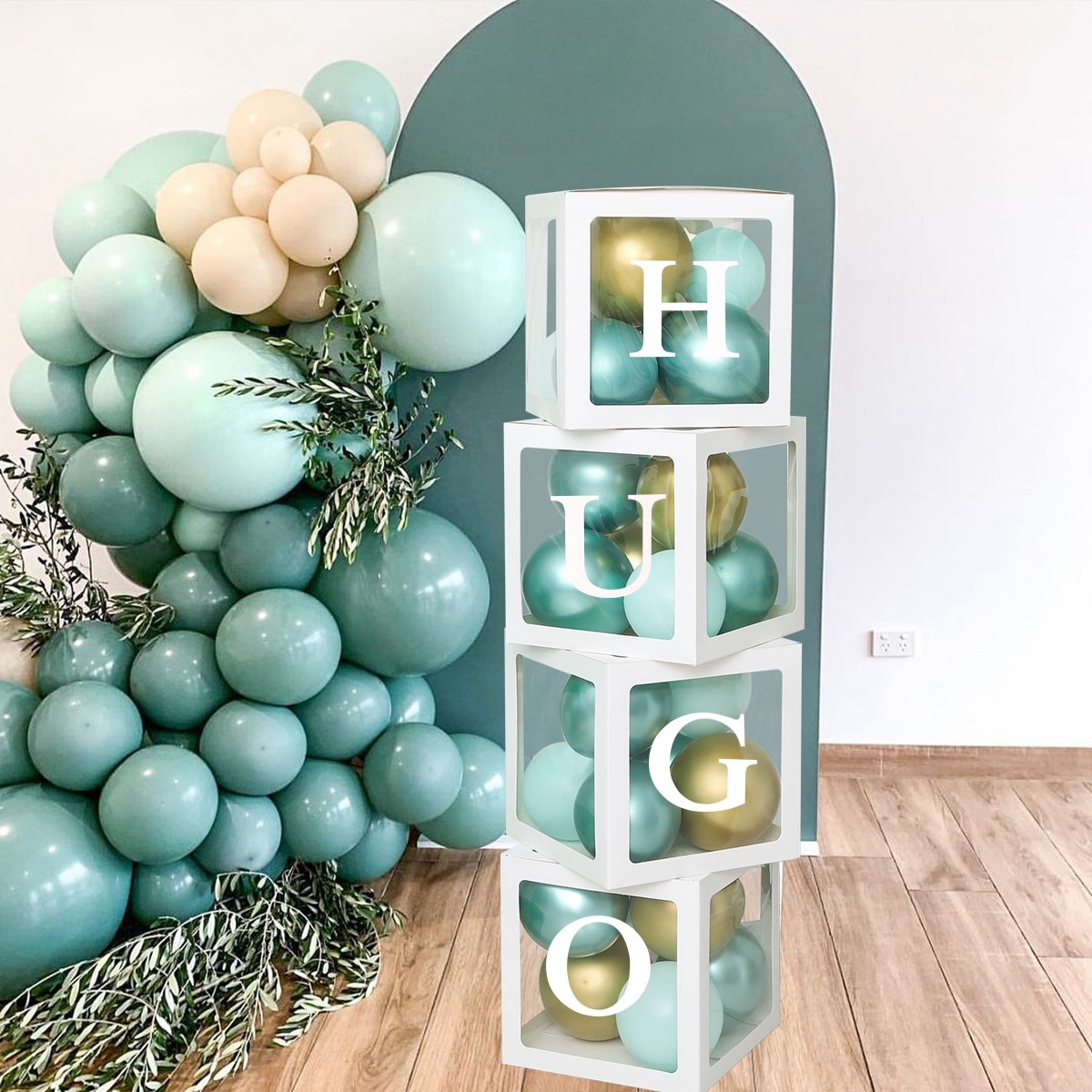 Průhledná balonová krabička s písmeny abecedy . dekorace na party Domácnost a zahrada 7