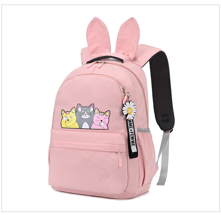 Školní batoh pro děti a dospívající, plátno s potiskem roztomilých zvířat