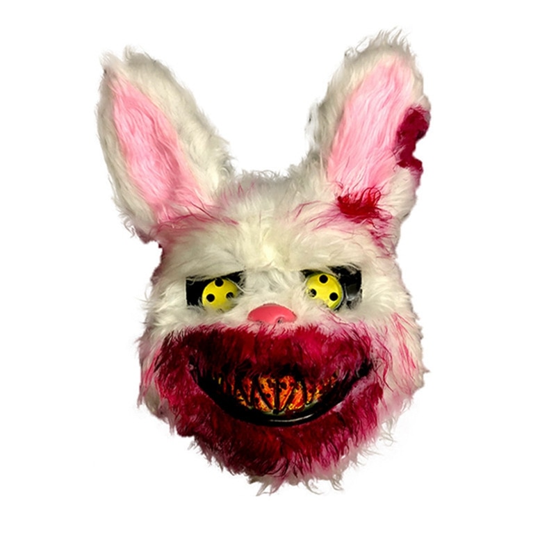 Králičí cosplay maska ​​Strašidelná pokrývka hlavy Halloweenský karnevalový kostým