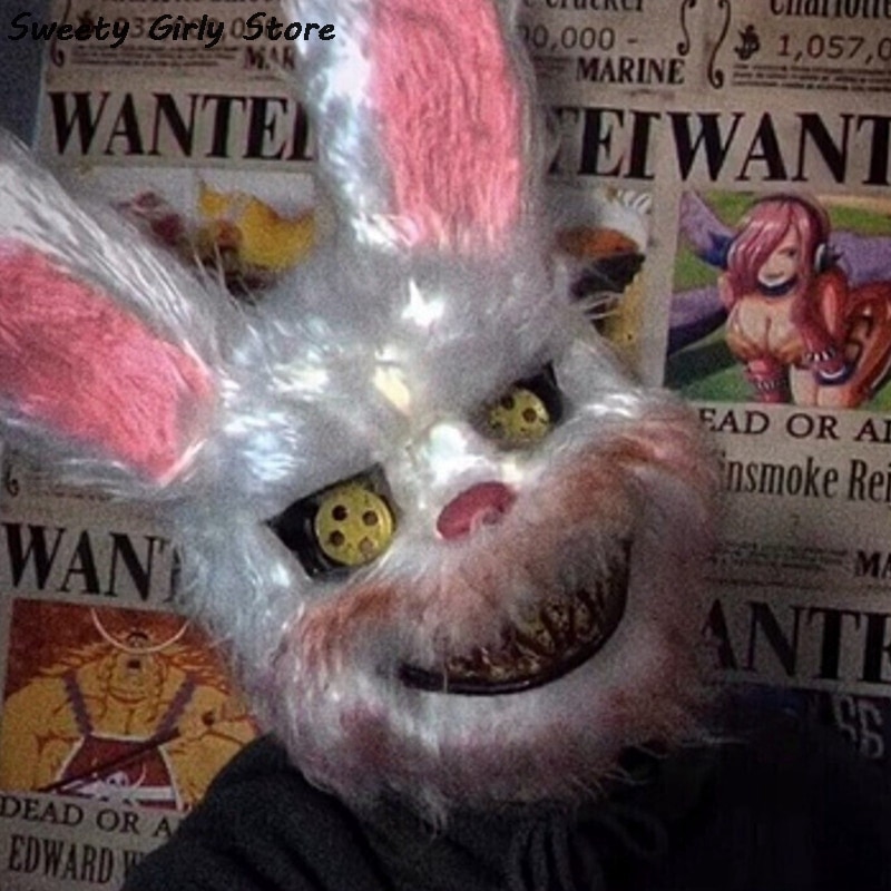 Králičí cosplay maska ​​Strašidelná pokrývka hlavy Halloweenský karnevalový kostým MIX 6
