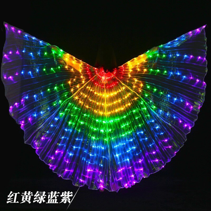 Kostým Rainbow LED Light Up Wings pro taneční vystoupení pro dospělé Oblečení Party Cirkus Angel Wing Isis Shape MIX 6