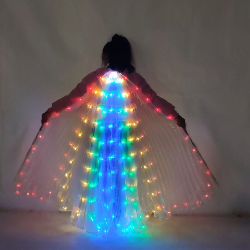 Kostýmy pro břišní tanec pro dívky, Andělská křídla, svítící LED rekvizity, společenské šaty, motýl MIX 5