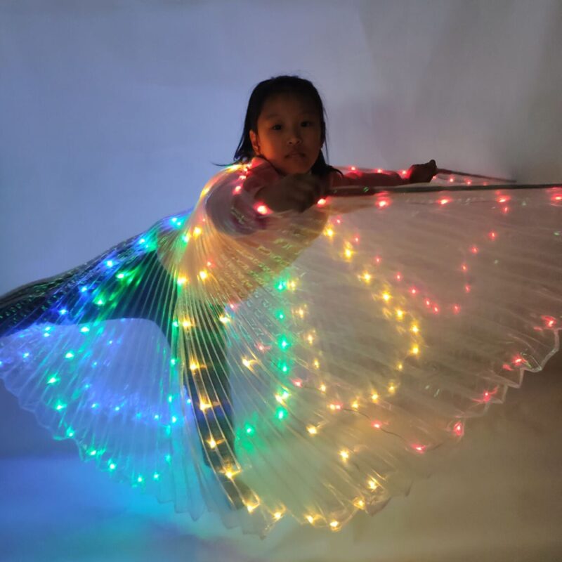 Kostýmy pro břišní tanec pro dívky, Andělská křídla, svítící LED rekvizity, společenské šaty, motýl MIX 3