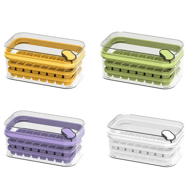 2 Layers One-Button Easy Release 64 pcs Ice Cube Tray_7