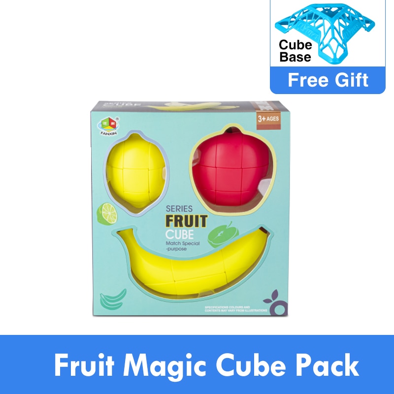 New Original FanXin Fruit Magic Cube Apple Banana Lemon Educational Toys for Children Brain Teaser Brithday Christmas Gift MIX 3