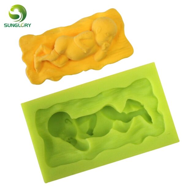 Sleeping Baby Shaped Silicone Mold 3D Non-stick Infant Fondant Silicone Cake Mold For Baking Paste Americana Cake Tools Kitchen MIX