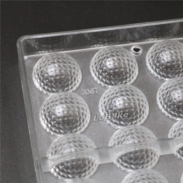24 cavities high quality golf ball shape PC Polycarbonate chocolate mold chocolate biscuit fondant maker for diy bakery tools MIX 6