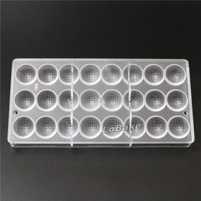 24 cavities high quality golf ball shape PC Polycarbonate chocolate mold chocolate biscuit fondant maker for diy bakery tools MIX 3