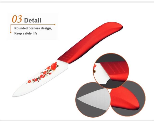 FINDKING Brand High sharp quality Ceramic Knife Set tools 3 4 5 6 Kitchen Knives  with red flower Dropshipping + Covers MIX 4