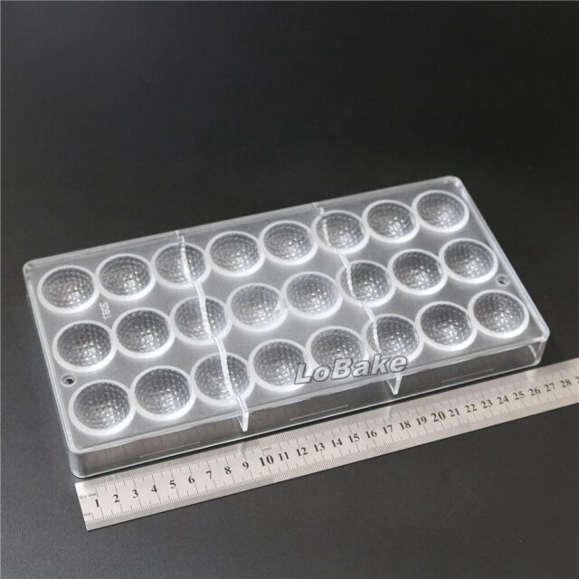 24 cavities high quality golf ball shape PC Polycarbonate chocolate mold chocolate biscuit fondant maker for diy bakery tools MIX 2
