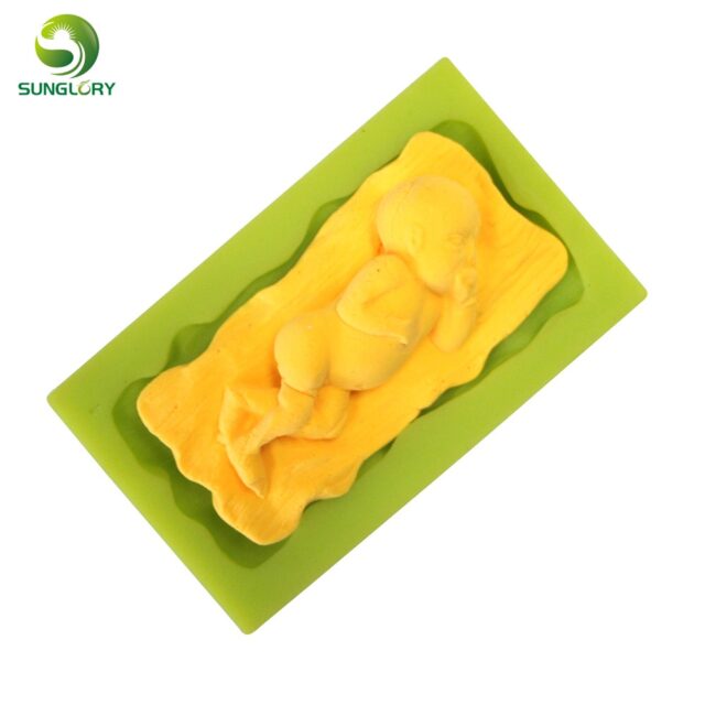 Sleeping Baby Shaped Silicone Mold 3D Non-stick Infant Fondant Silicone Cake Mold For Baking Paste Americana Cake Tools Kitchen MIX 2