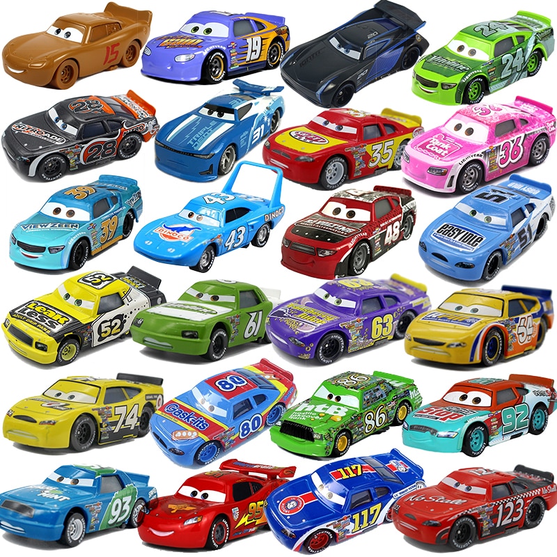 Disney Pixar Cars 1 2 3 Toy Piston Cup Racer Lightning McQueen Dinoco Jackson Storm Alloy Metal Model Car 1:55 Boy Children Gift MIX 3