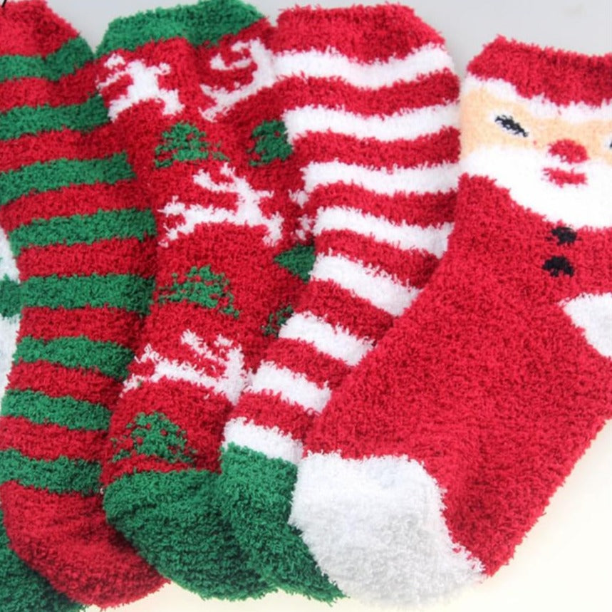 Teplé ponožky s pruhy Vánoce 3
