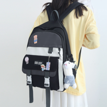 High School Girl’s Simple Large-capacity Light Backpack
