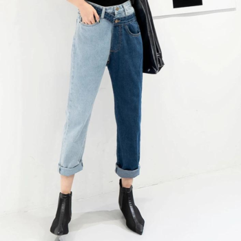 Dvoubarevné džíny s páskem (Výprodej) Kalhoty dámské