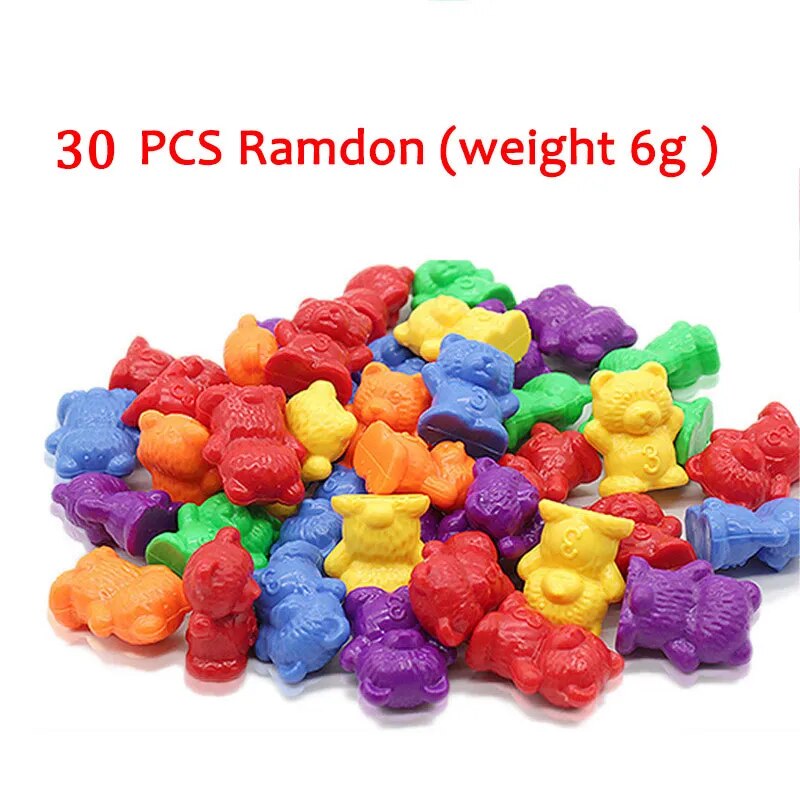 36/18/12/6 Pcs Weight Counting Bear Educational Toys Children Montessori Early Childhood Baby Kindergarten Color Classification MIX 23