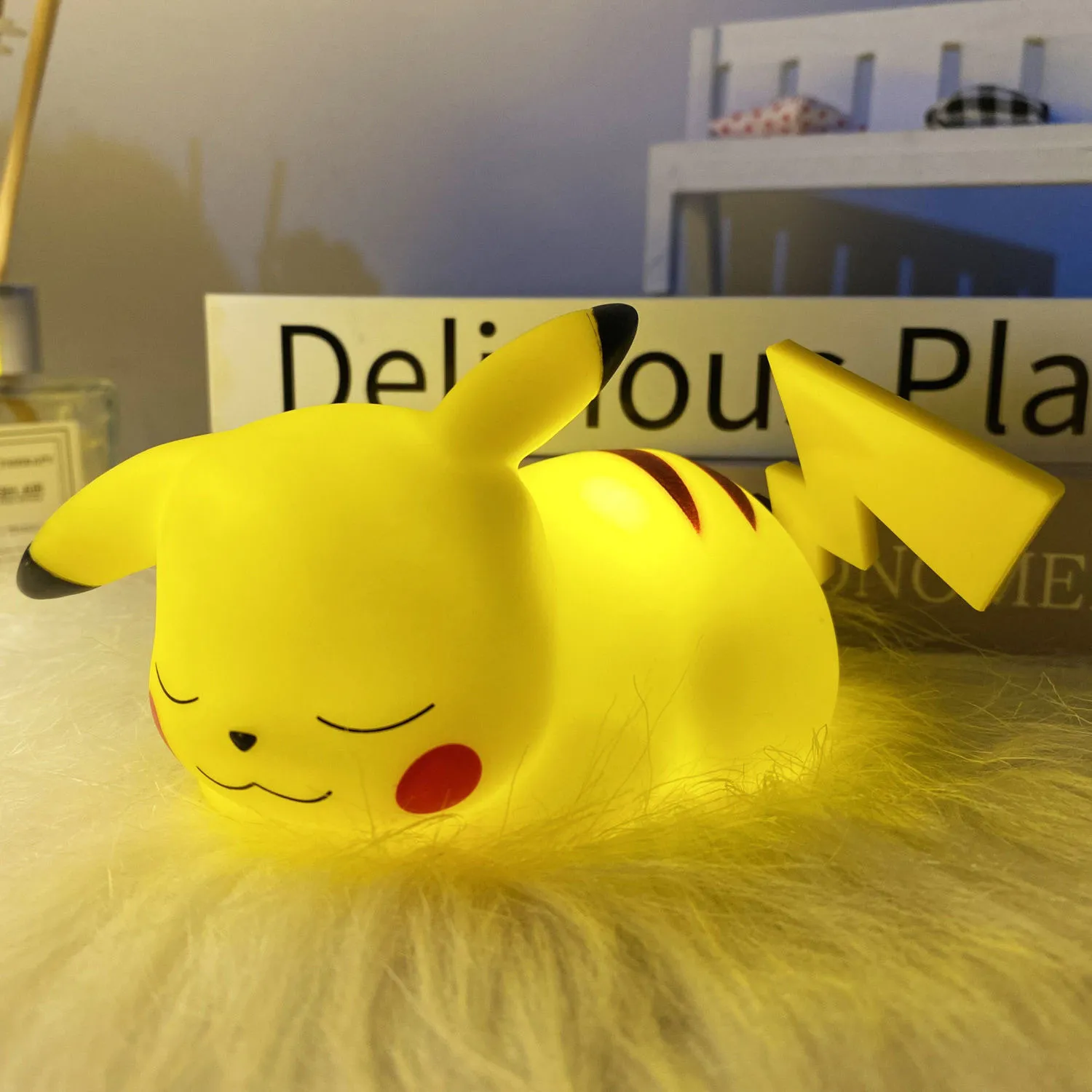 Pokemon Pikachu Night Light Cute Anime Soft Light Bedroom Bedside LED Light Room Decoration Children’s Toy Gift MIX 3
