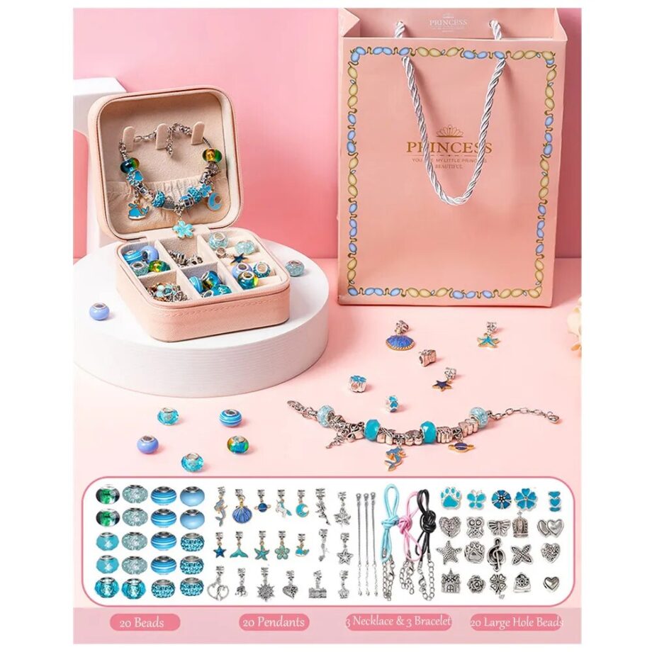 2022 New Christmas Advent Calendar Bracelet DIY Child Bracelet With Storage Box Pandora Bracelet DIY Jewelry Making Set for Girl MIX 16