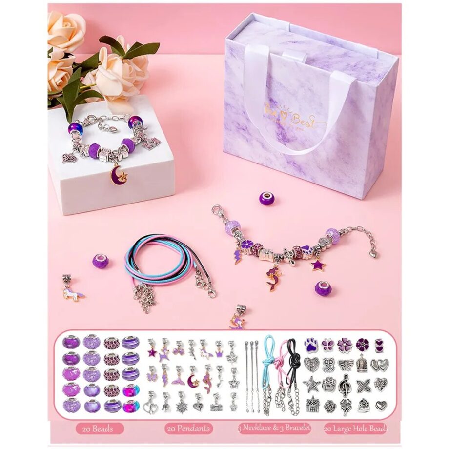 2022 New Christmas Advent Calendar Bracelet DIY Child Bracelet With Storage Box Pandora Bracelet DIY Jewelry Making Set for Girl MIX 11