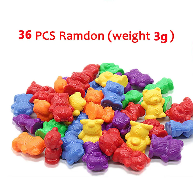 36/18/12/6 Pcs Weight Counting Bear Educational Toys Children Montessori Early Childhood Baby Kindergarten Color Classification MIX 9