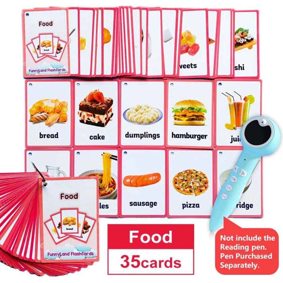 Kids Montessori Baby Learn English Word Card Flashcards Cognitive Educational Toys Picture Memorise Games Gifts for Children MIX 12