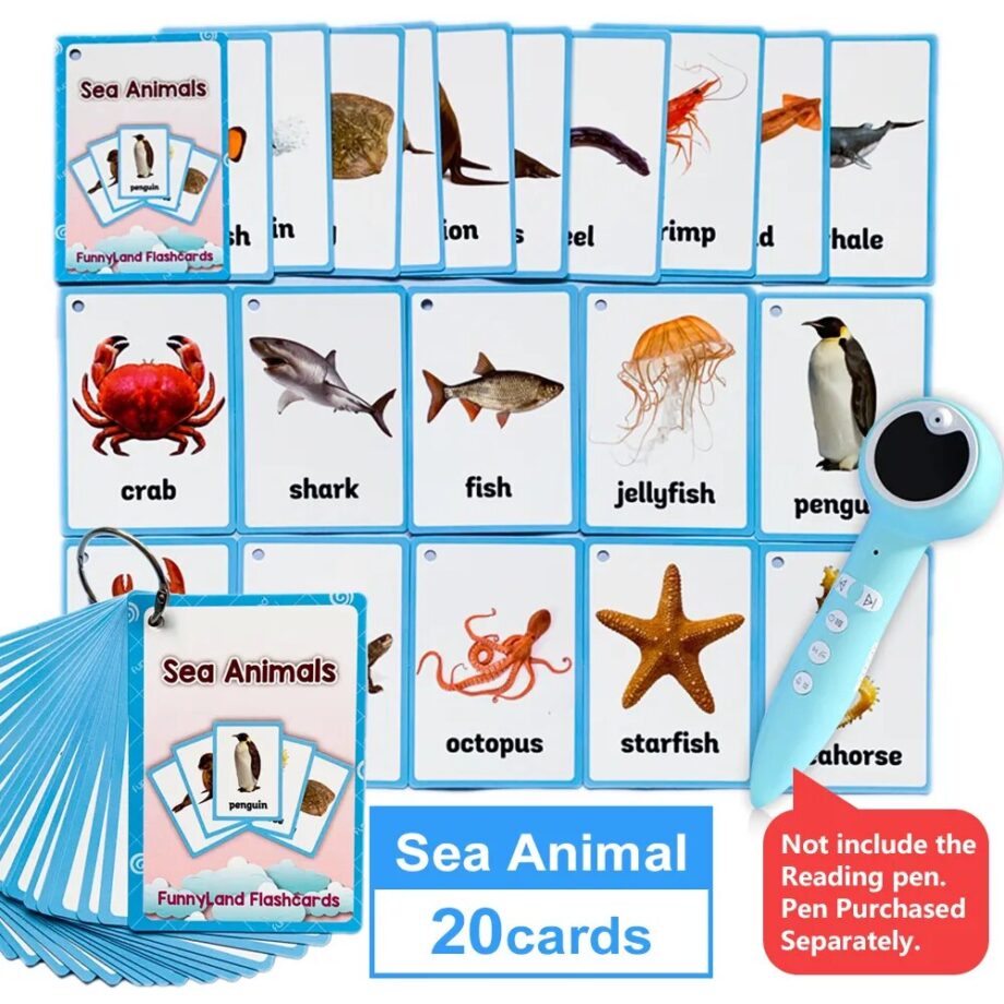 Kids Montessori Baby Learn English Word Card Flashcards Cognitive Educational Toys Picture Memorise Games Gifts for Children MIX 13