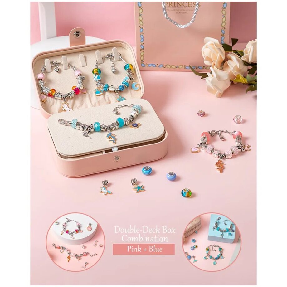 2022 New Christmas Advent Calendar Bracelet DIY Child Bracelet With Storage Box Pandora Bracelet DIY Jewelry Making Set for Girl MIX 38
